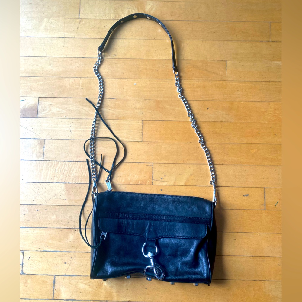 Black Leather Large Rebecca Minkoff Crossbody Bag